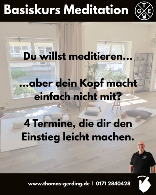 🧘 Meditation ist nichts für mich…
Diesen Satz höre ich oft.
Dabei glauben viele Menschen, Meditation bedeutet, an nichts mehr zu denken oder stundenlang still sitzen zu müssen.
Beides stimmt nicht.
Meditation ist ein Training für deine Aufmerksamkeit. Sie hilft dir, immer wieder bewusst zur Ruhe zu kommen – mitten im Alltag.
In meinem Basiskurs Meditation lernst du Schritt für Schritt:
🌬️ Deinen Atem bewusst wahrzunehmen und zu nutzen.
🧘 Einfache Meditationstechniken für Einsteiger.
👀 Mudras als Unterstützung für Konzentration und innere Ruhe.
🚶 Meditation im Sitzen und in Bewegung.
Du brauchst keine Vorkenntnisse und keine perfekte Sitzhaltung – nur die Bereitschaft, dir einmal pro Woche 90 Minuten Zeit für dich selbst zu schenken.
Der Kurs ist ideal für dich, wenn du…
✔ häufig gestresst bist.
✔ abends schwer abschalten kannst.
✔ mehr Gelassenheit entwickeln möchtest.
✔ einen einfachen Einstieg in die Meditation suchst.
Denn: Du musst nicht perfekt meditieren.
Du darfst lernen, wieder zur Ruhe zu kommen.
📅 4 Termine à 90 Minuten
📍 Bohmte
📩 Schreib mir eine Nachricht oder melde dich direkt über meine Website an.
Ich freue mich darauf, dich kennenzulernen!
#TGe #Meditation #Atemarbeit #Achtsamkeit #Stressbewältigung Gelassenheit BesserSchlafen Bohmte Hunteburg Gesundheit