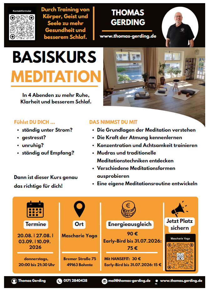 Flyer: Basiskurs Meditation
